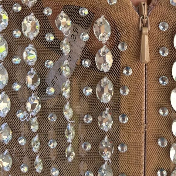 Retrofete Crystal Long sleeve Dress Size Small Nude/Silver - Picture 6 of 10